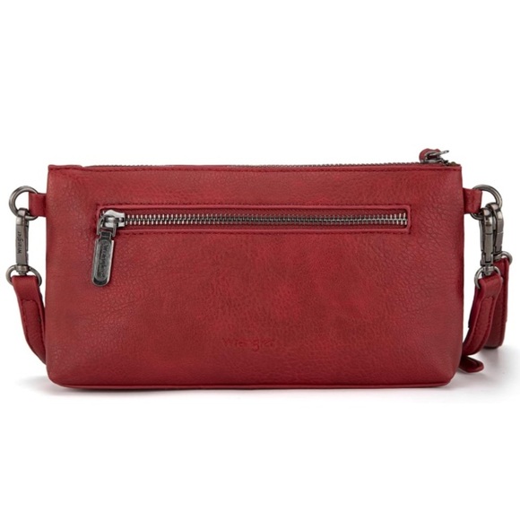 Wrangler Women’s Burgundy/Red Wristlet/Wallet/Clutch Purse with Extension Strap - Picture 4 of 7